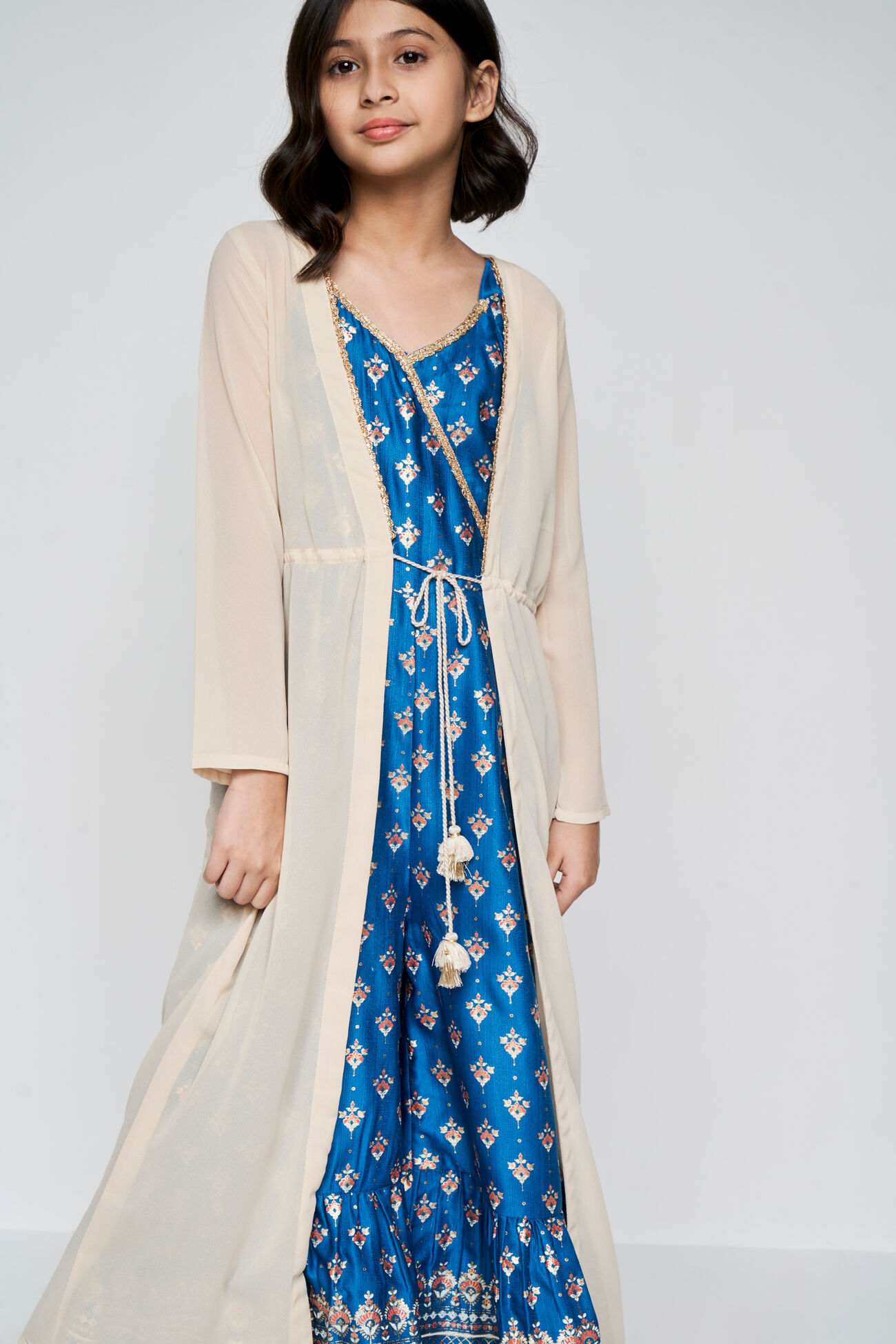 Embellished Solid Shrug, Beige, image 2